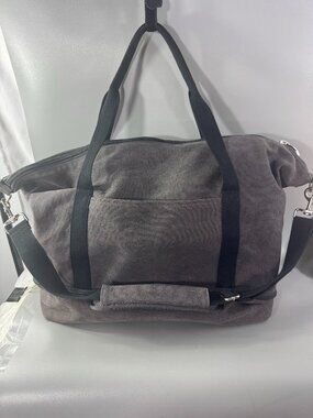 Lo & Sons Catalina Deluxe Small Canvas Weekender Travel Tote Bag, Midnight Ash
